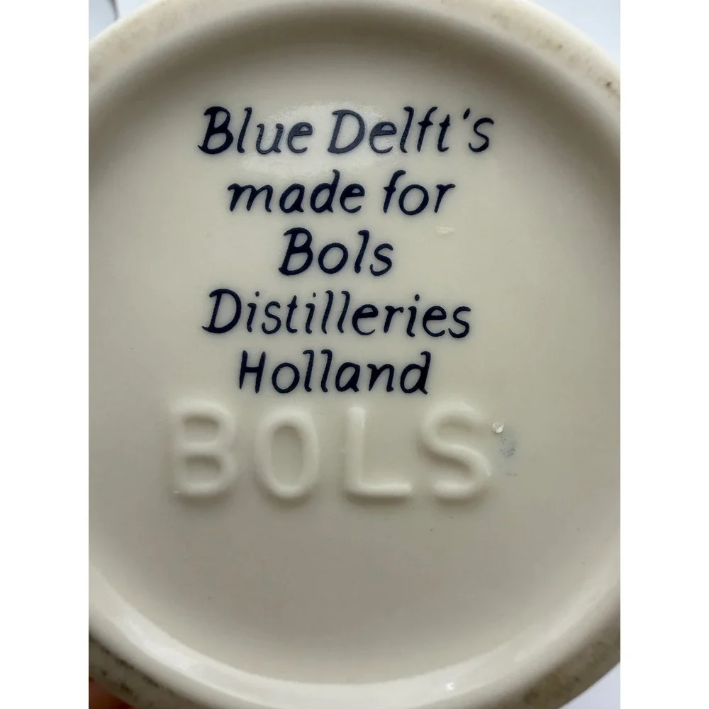 Blue Delft Bols Distilleries Holland Ceramic Gin Jug Windmill Decanter 700ml